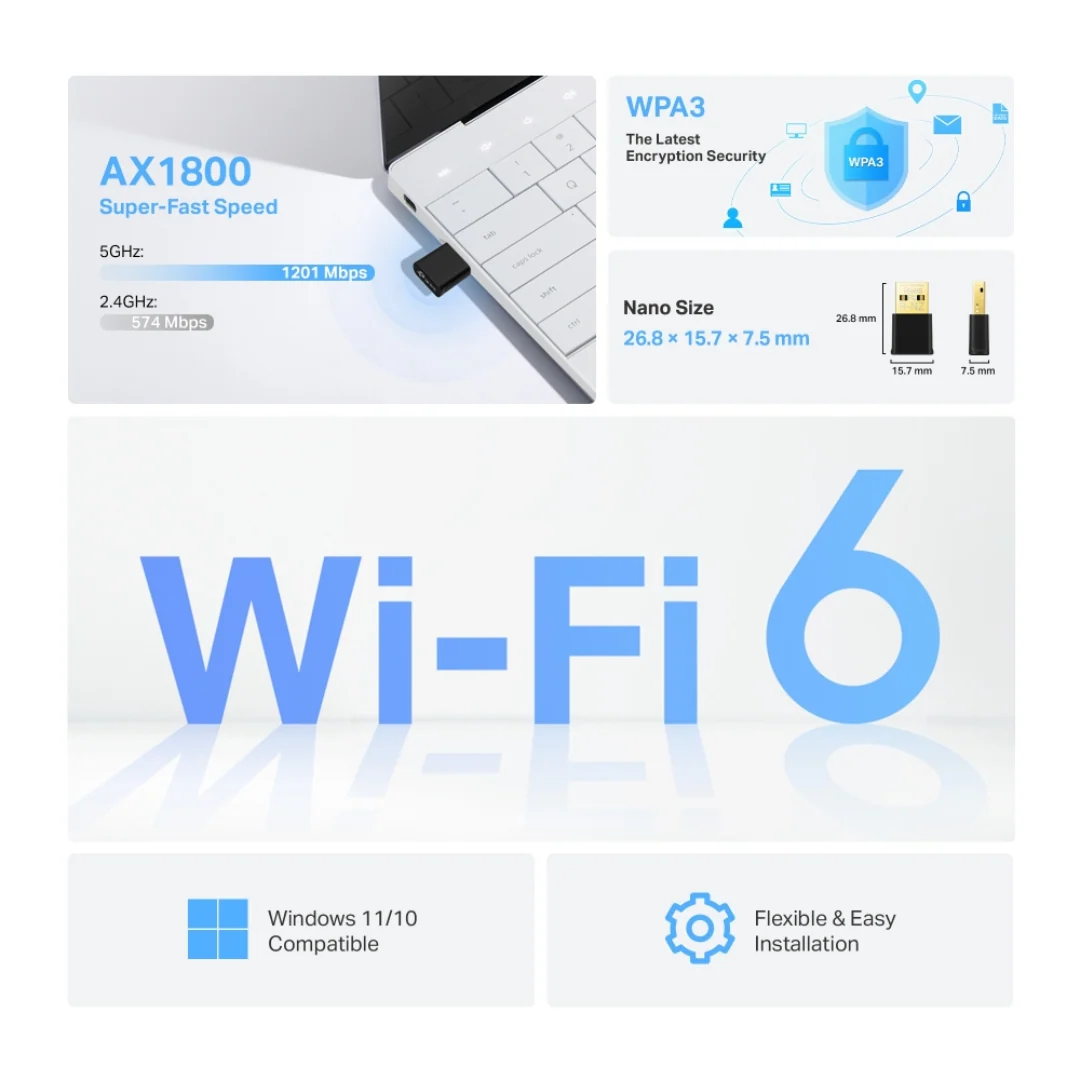 TP-Link Archer TX20U Nano AX1800 Wi-Fi 6 Wireless USB Adapter - Image 3