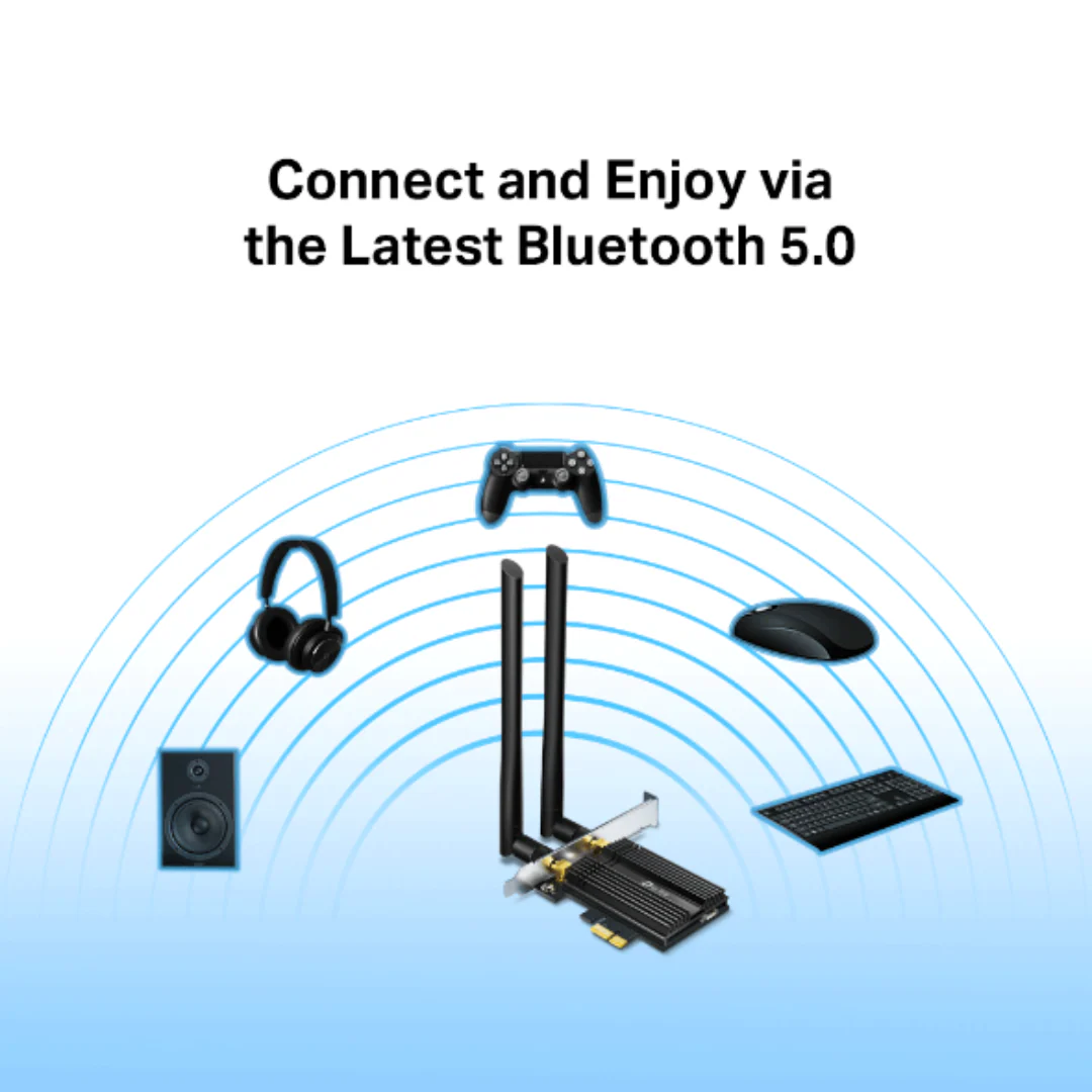 TP-Link Archer TX50E AX3000 Intel WiFi 6 Gigabit Dual Band 2.4GHz 574Mbps + 5GHz 2402Mbps Bluetooth 5.0 PCIe Internet Wireless Receiver Adapter - Image 4