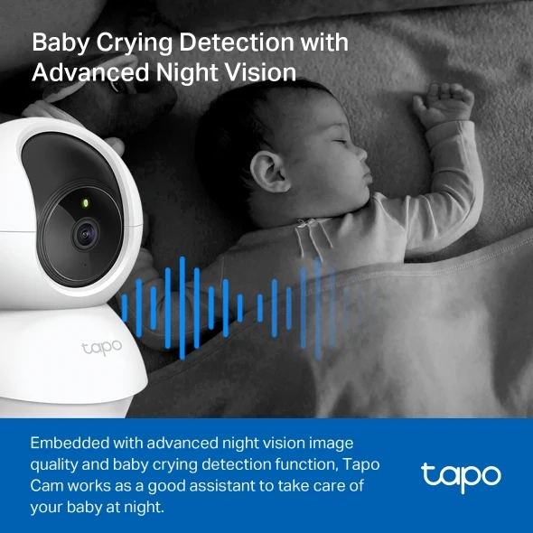 TP-Link Tapo C200C 1080p Indoor 360 Degrees Pan and Tilt Wireless WiFi IP Security CCTV Sale Hidden Camera Connect to Cellphone Two Way Audio with Mic and Speaker - Image 6