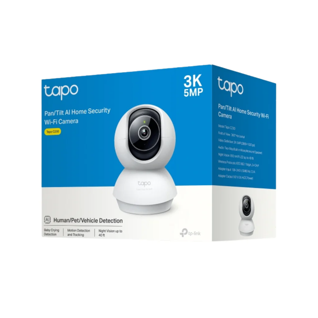 TP-Link Tapo C230 3K 5MP 360 Degrees Pan/Tilt AI Home Indoor WiFi IP Security Cctv Sale Camera Connect to Cellphone with Mic and Speaker - Image 3