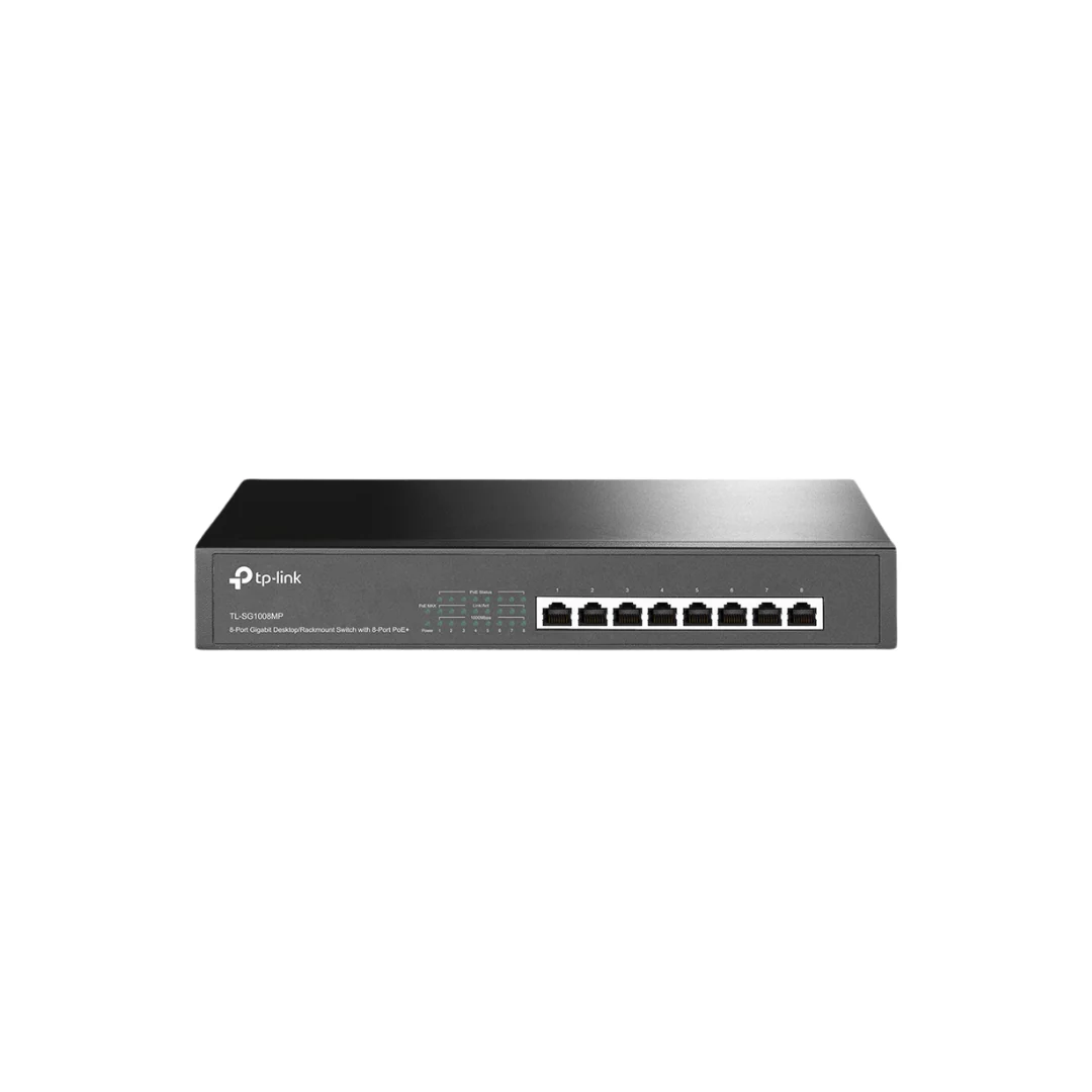 TPLink TL-SG1008MP Plug and Play 10/100/1000Mbps 8-Port Gigabit Desktop/Rackmount Switch with 8-Port PoE+ | IEEE 802.3af/at | Innovative energy-efficient technology | Supports PoE+ standard - Image 2