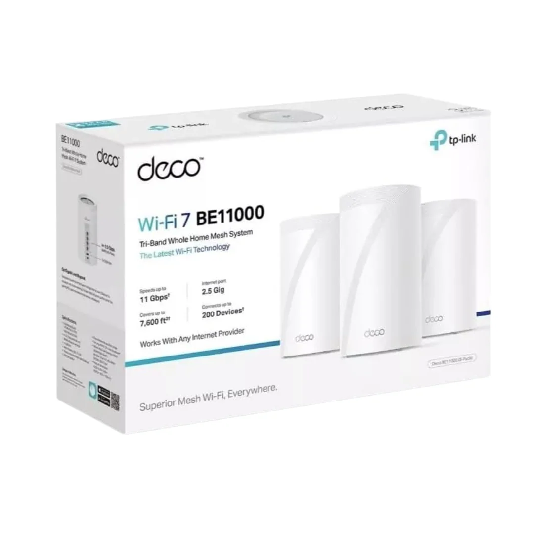 TPLink Deco BE65 (3-Pack) BE11000 Whole Home Mesh Wi-Fi 7 System - Image 3