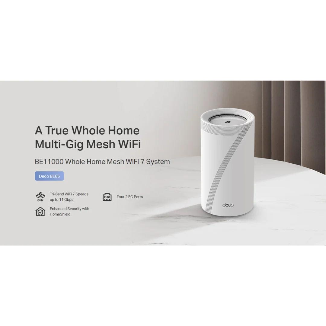 TPLink Deco BE65 (3-Pack) BE11000 Whole Home Mesh Wi-Fi 7 System - Image 4