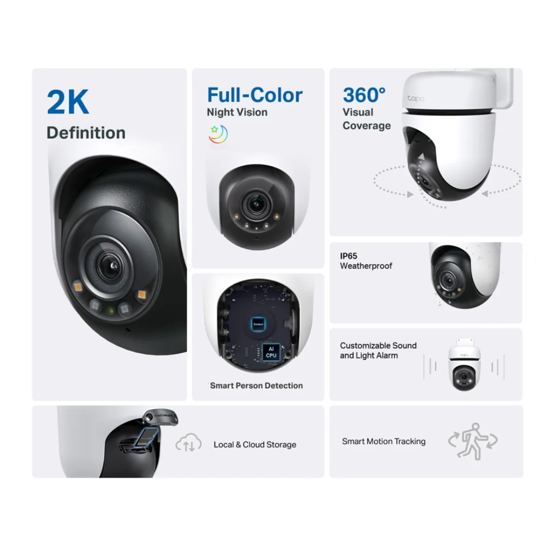 TPLink Tapo C510W 2K 3MP Outdoor Pan/Tilt Security WiFi Camera - Image 2