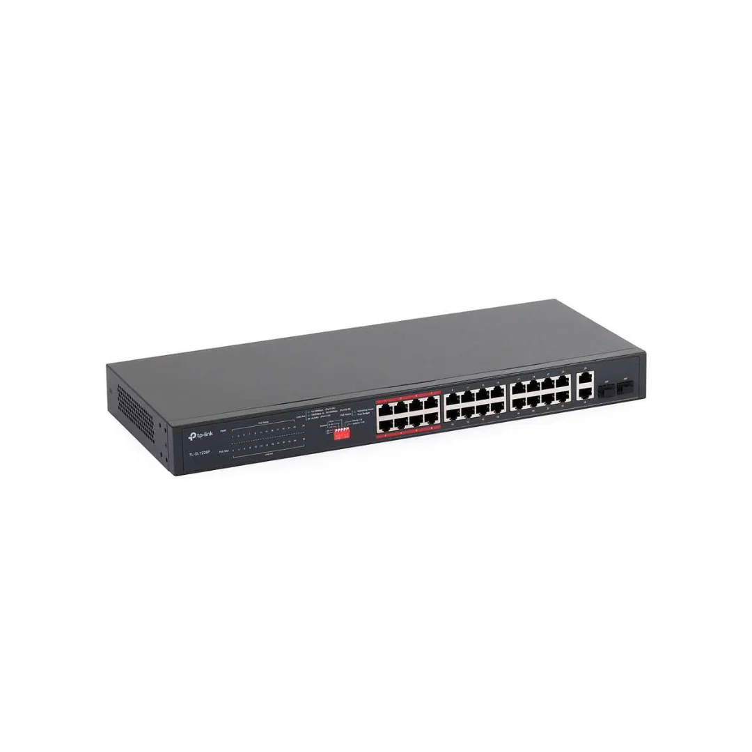 TPLink TL-SL1226P 24-Port 10/100Mbps + 2-Port Gigabit Unmanaged PoE+ Switch - Image 3