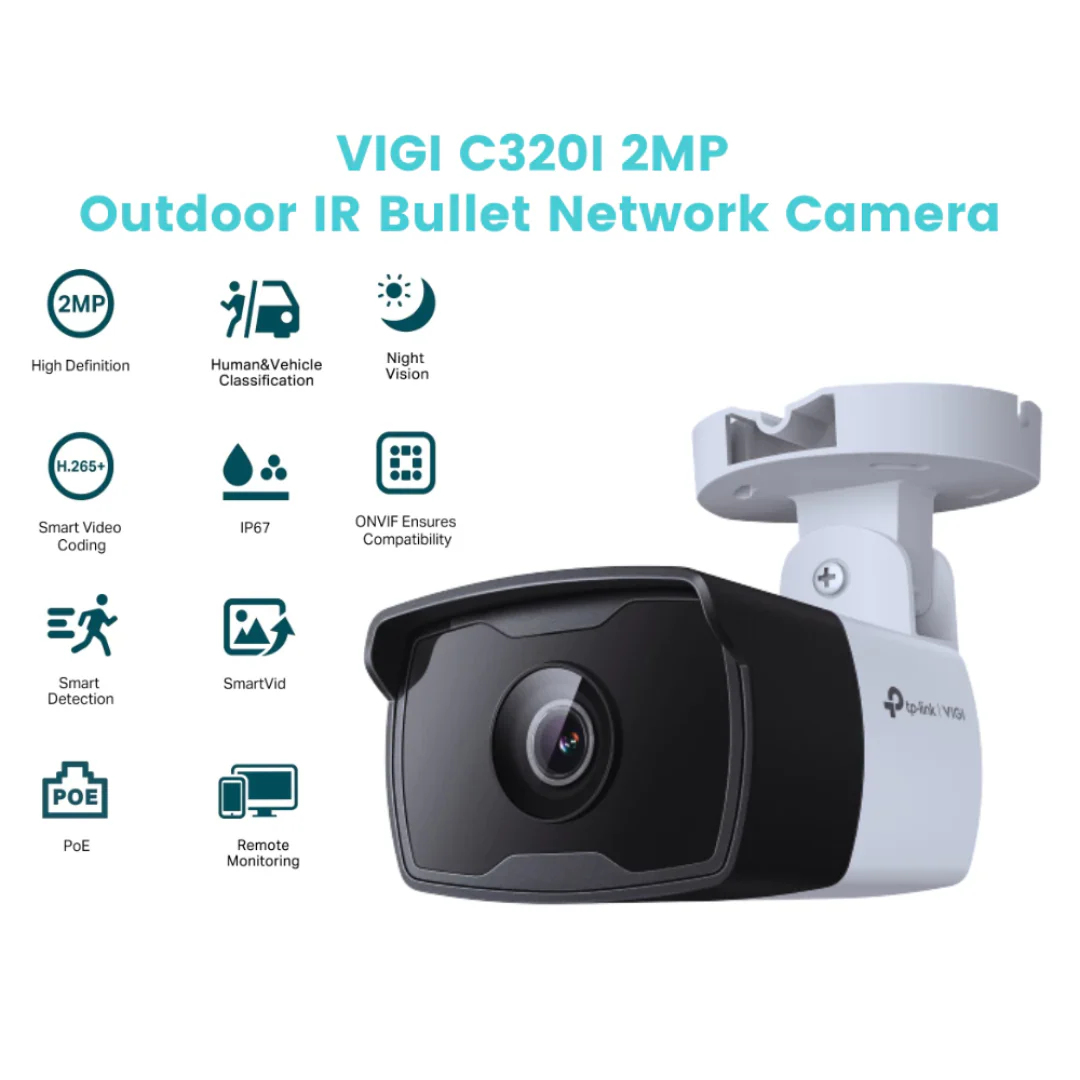 TPLink VIGI 4CH IP Camera Kit C240I NVR1104H-4P | C320I (2.8mm)* 2 | C240I (4mm)* 2 | 20m  Cat5e LAN Cable* 4 |  Surveillance Kit - Image 3