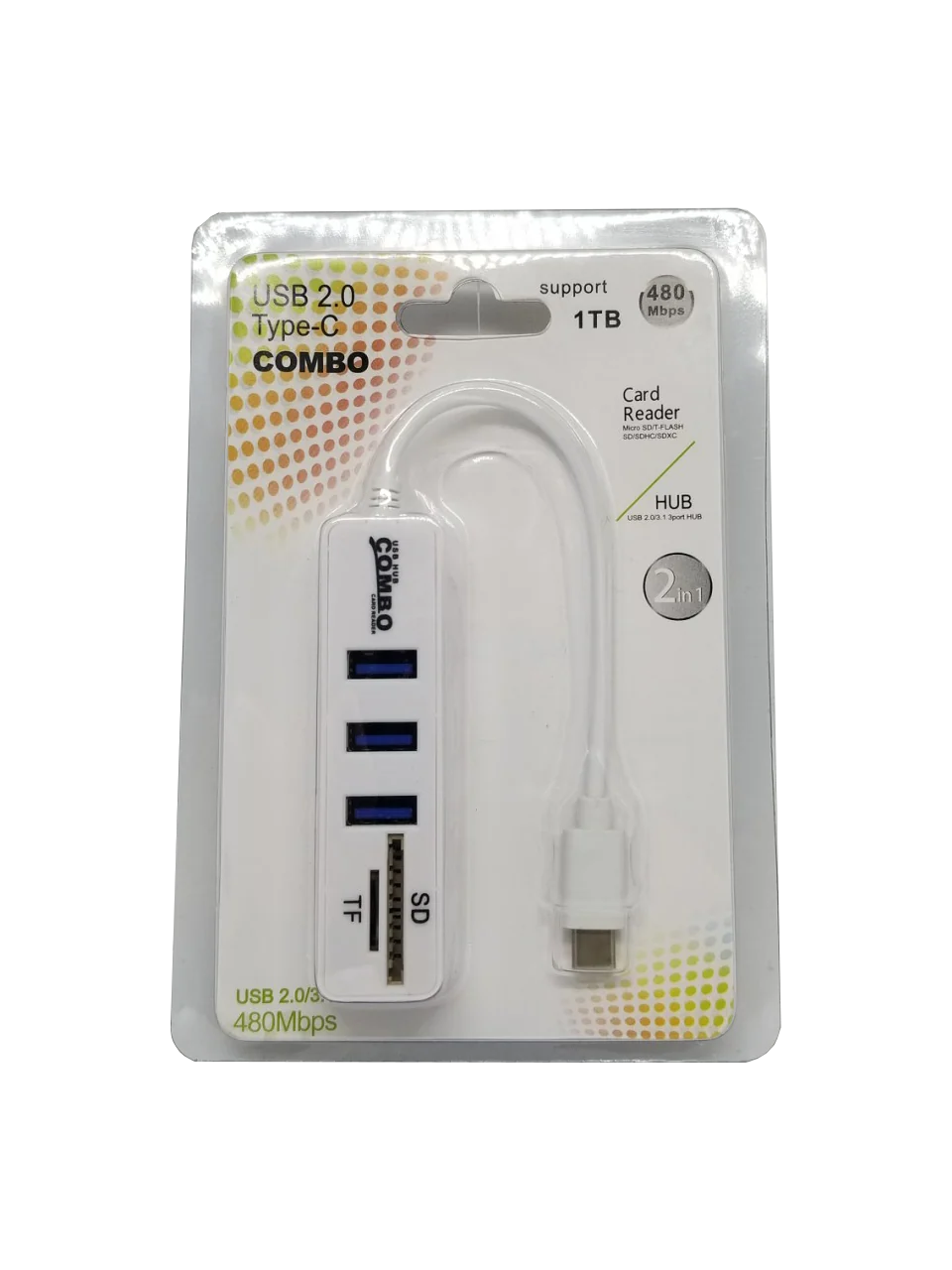 USB C 3+2 Hub Card Reader