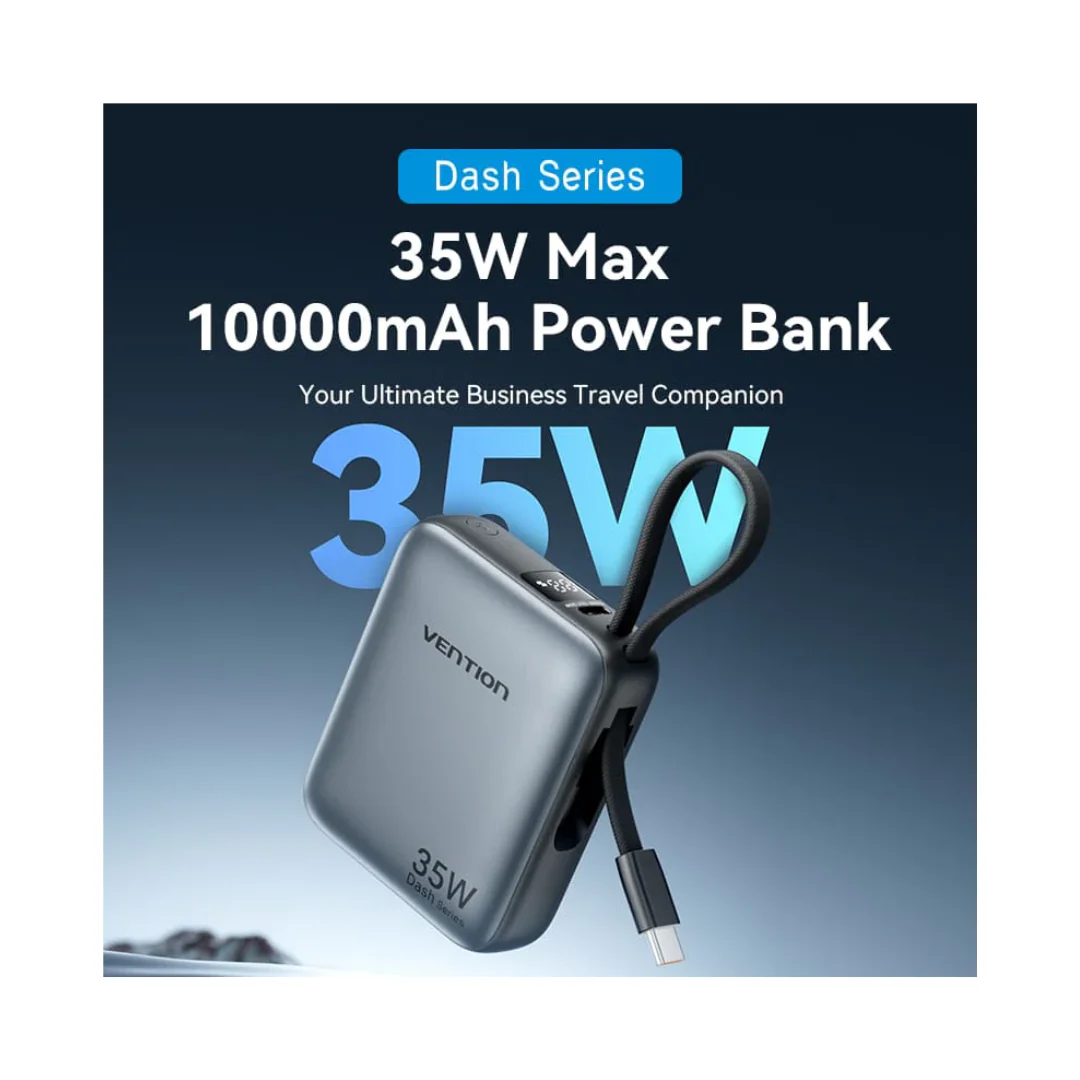 Vention 10000mAh 35W Compact and Portable Air Travel Friendly Power Bank USB-C ( FHEH0-TY ) - Image 2