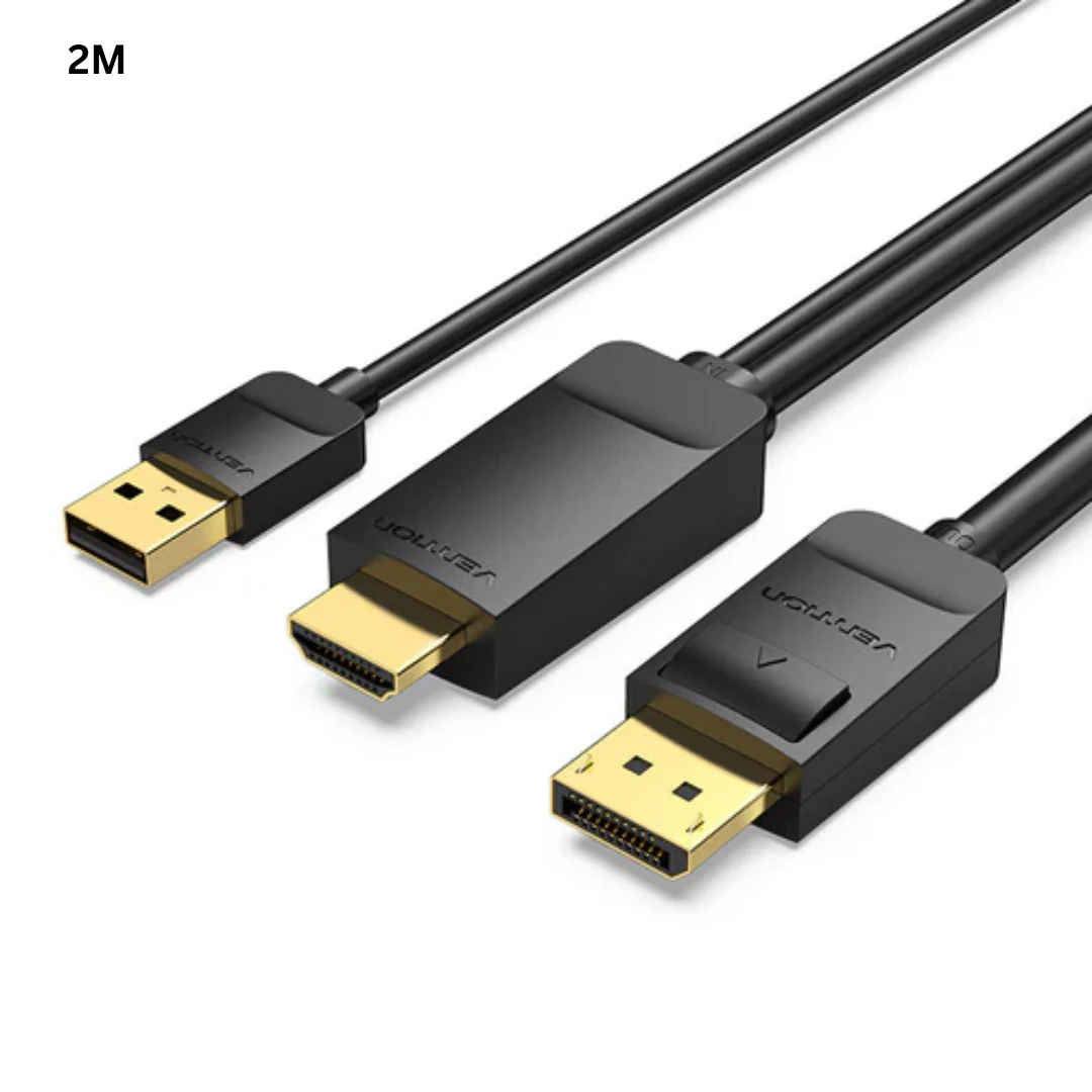 Vention Cable HDMI-A Male to DP Male 4K 60Hz Gold-Plated (1.5-Meters ABJBG/2-Meters ABJBH) - Image 2