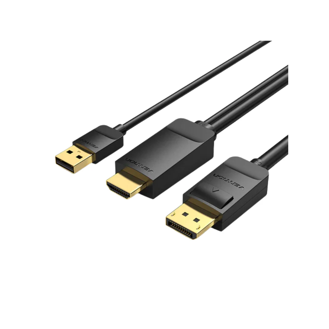Vention Cable HDMI-A Male to DP Male 4K 60Hz Gold-Plated (1.5-Meters ABJBG/2-Meters ABJBH) - Image 3