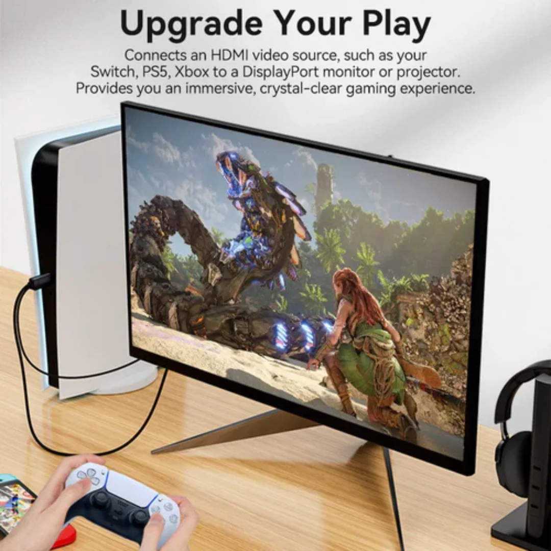 Vention Cable HDMI-A Male to DP Male 4K 60Hz Gold-Plated (1.5-Meters ABJBG/2-Meters ABJBH) - Image 4