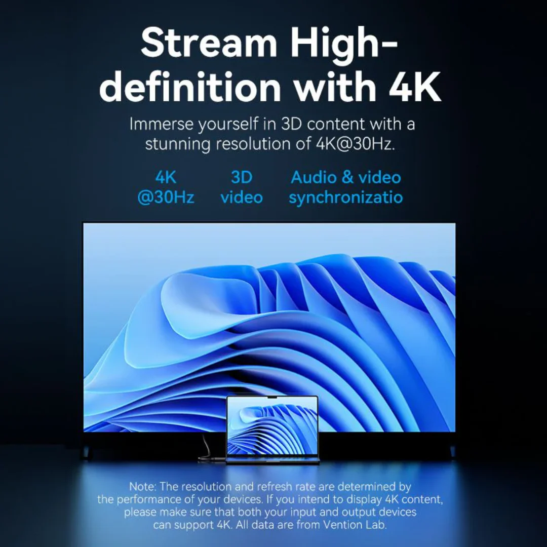 Vention DP Male/HDMI Male 4K 1.8mts DP to HDMI Cable HFOBAC - Image 3