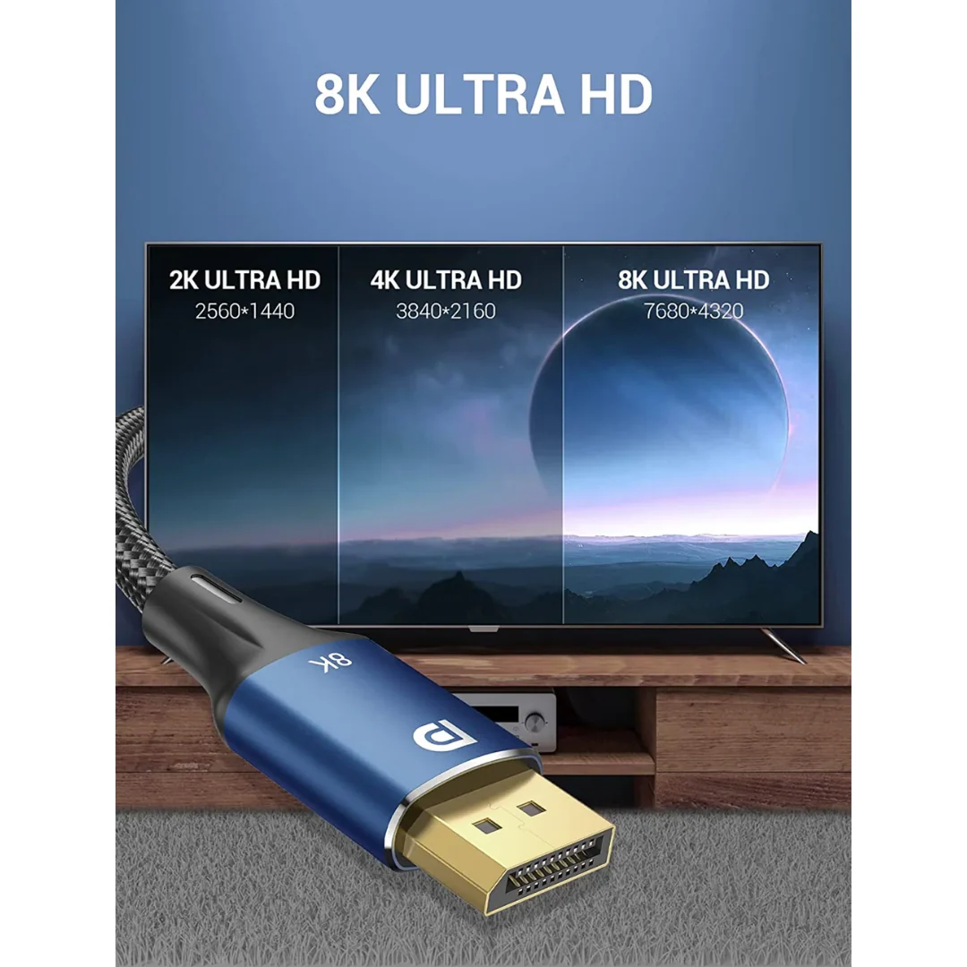 Vention DP Male to DP Male 8K@60Hz/4K@144Hz 2mts DP Male Cable HCELH - Image 4