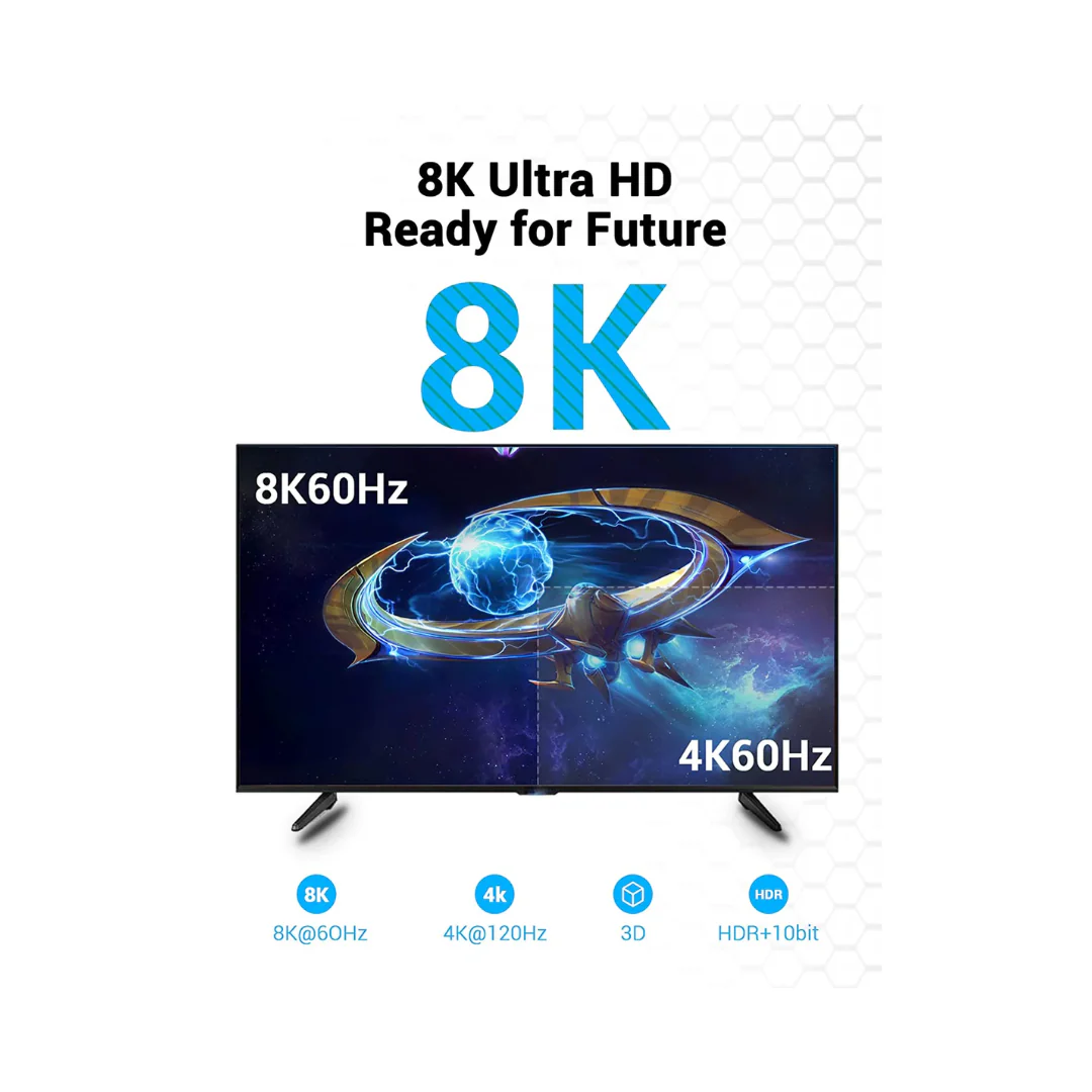 Vention HDMI A Male 2.1 version 8K 60Hz/4K@120Hz HDMI Cable ( 1M AANBF | 2M AANBH | 3m AANBI | 5MAANBJ | 10M AANBL) - Image 2