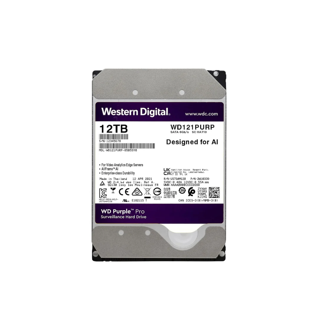 Western Digital WD Purple Pro 12TB WD121PURP Surveillance Hard Drive - Image 3