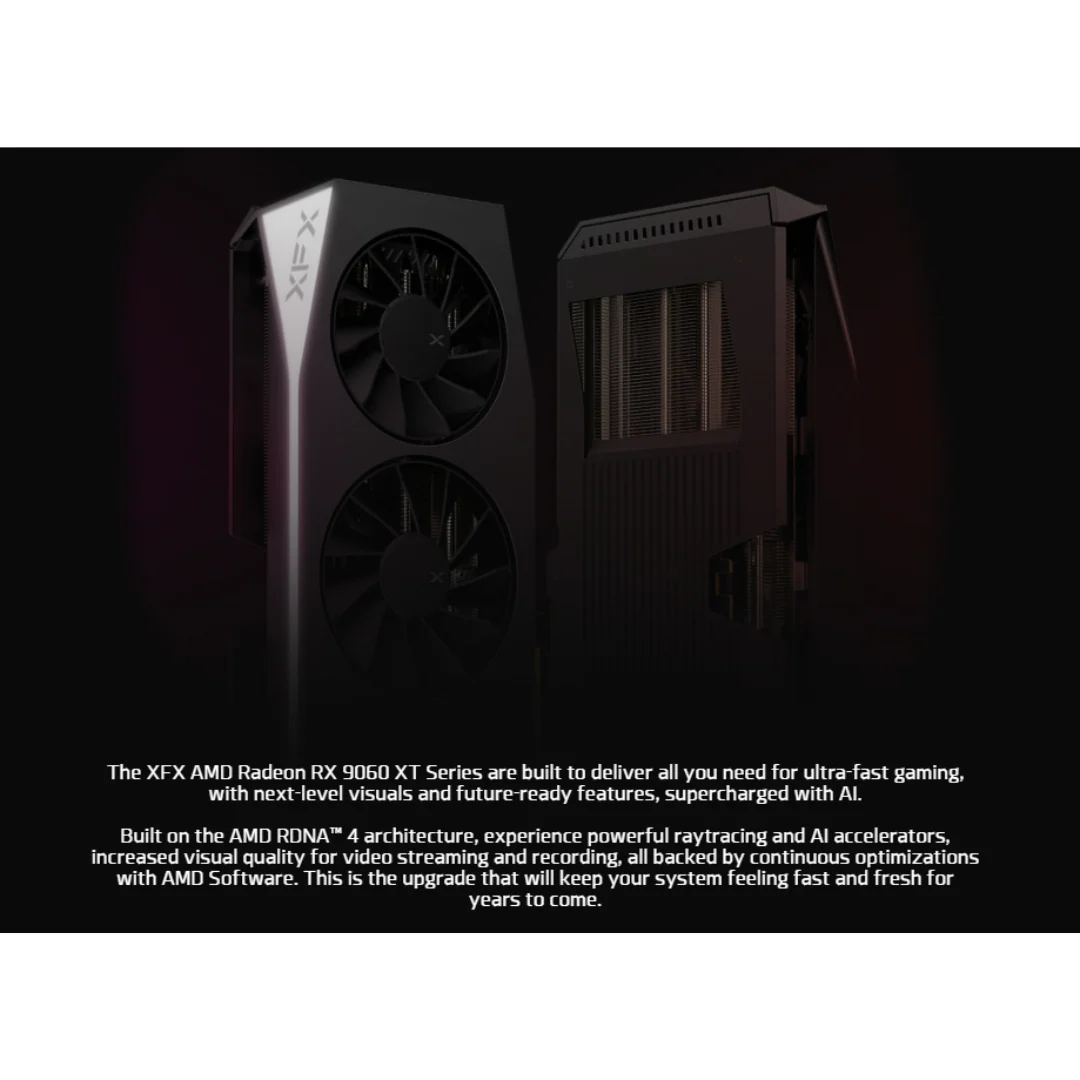 XFX Swift RX 9060 XT Pro Gaming OC 16GB Triple Fan GDDR6 (Black RX-96TS316B7 / White RX-96TS316W7) Graphics Card - Image 4