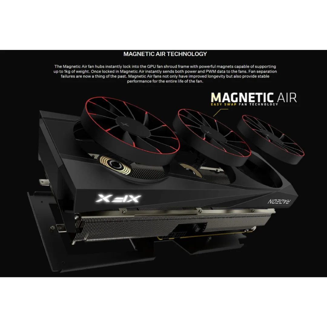 XFX Swift RX 9070 XT Pro Gaming 16GB Triple Fan Black GDDR6 RX-97TSWF3B9 Graphics Card - Image 4