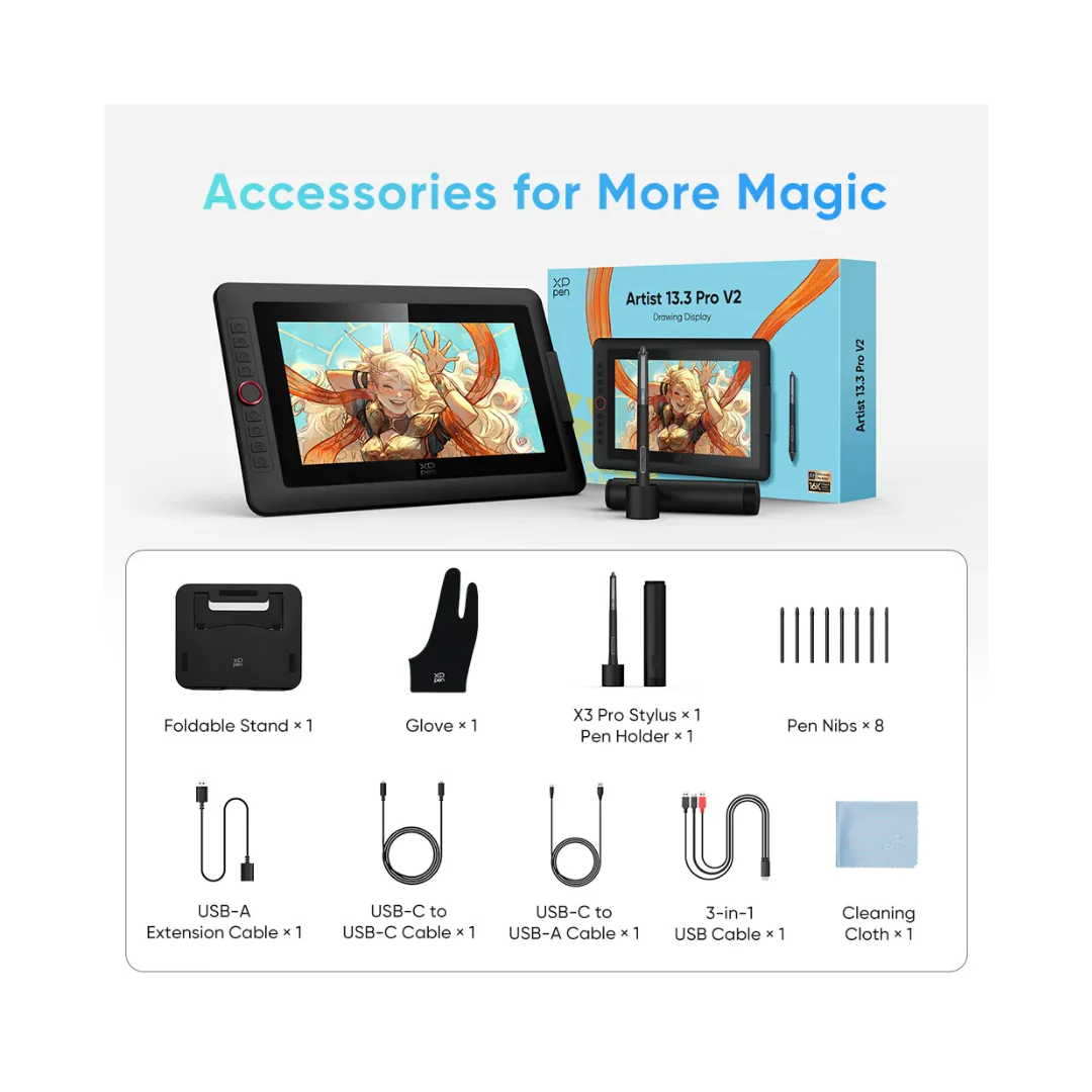 XPPen Artist 13.3 Pro V2 Portable Drawing Display Tablet XPPMD130FH-AD41 - Image 4